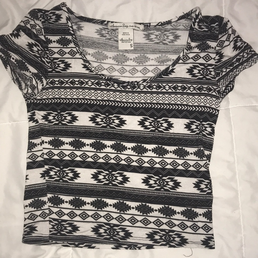black and white tribal crop top